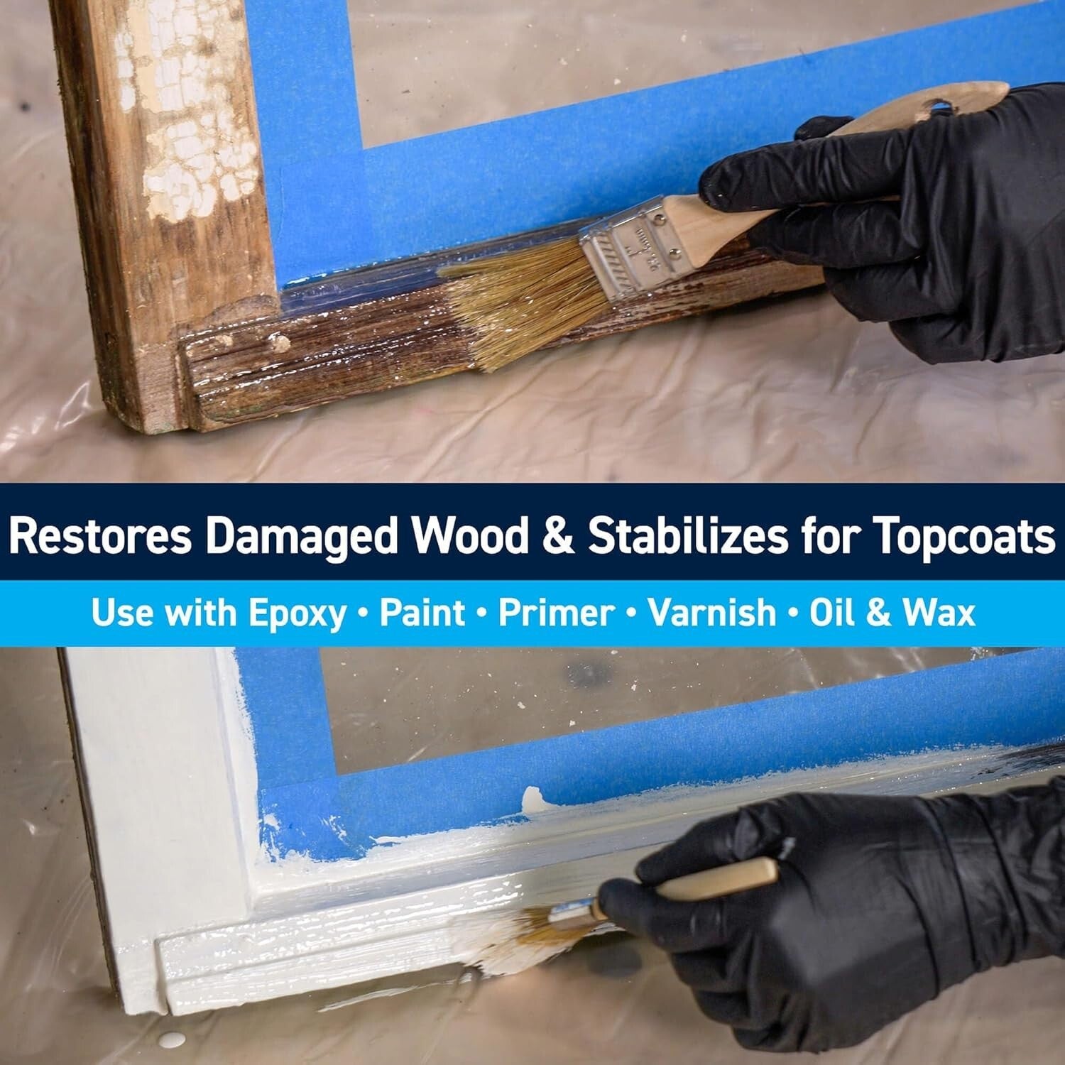 Clear Wood Rot Repair Epoxy - Quart Size for Easy Application & Strong Support