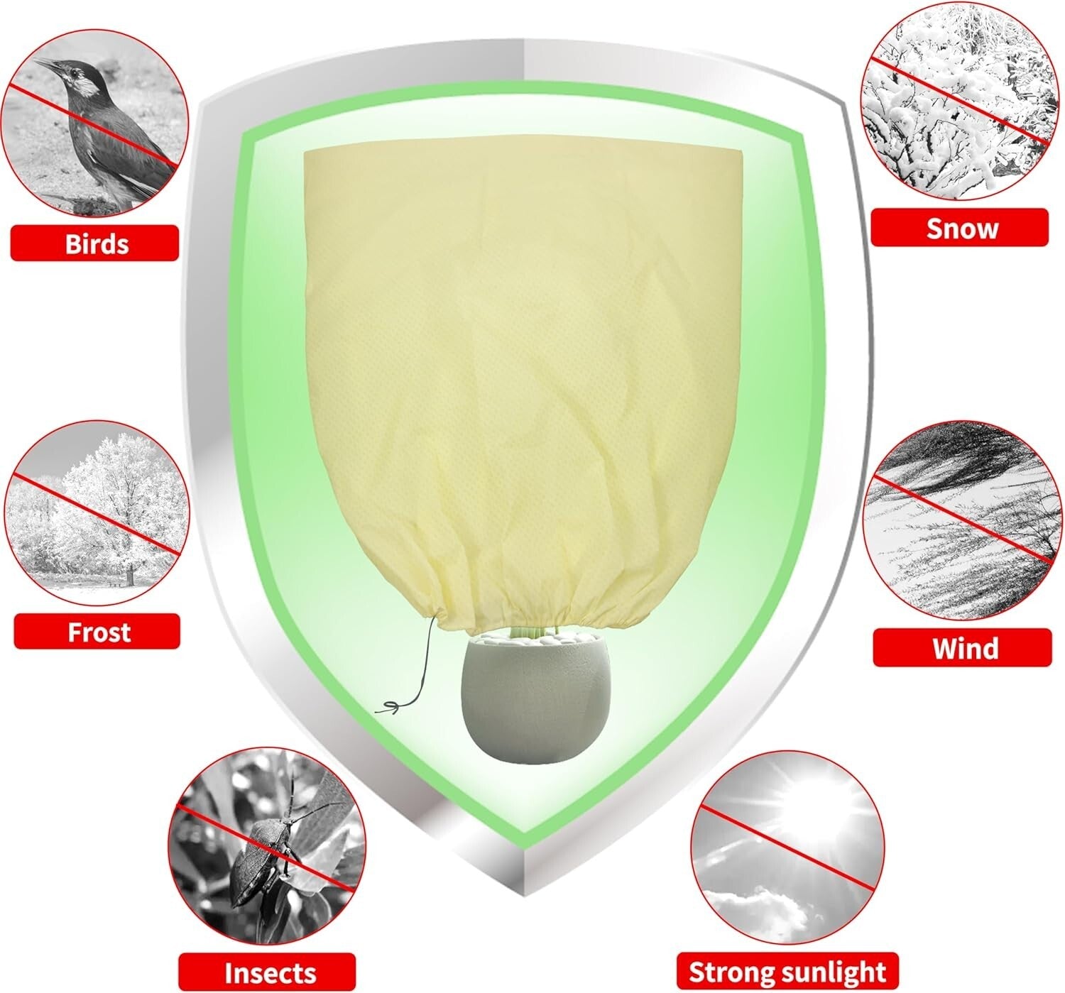 120x100 Inch Reusable Frost Protection Cloth for Winter Plant Care - 4 Pack