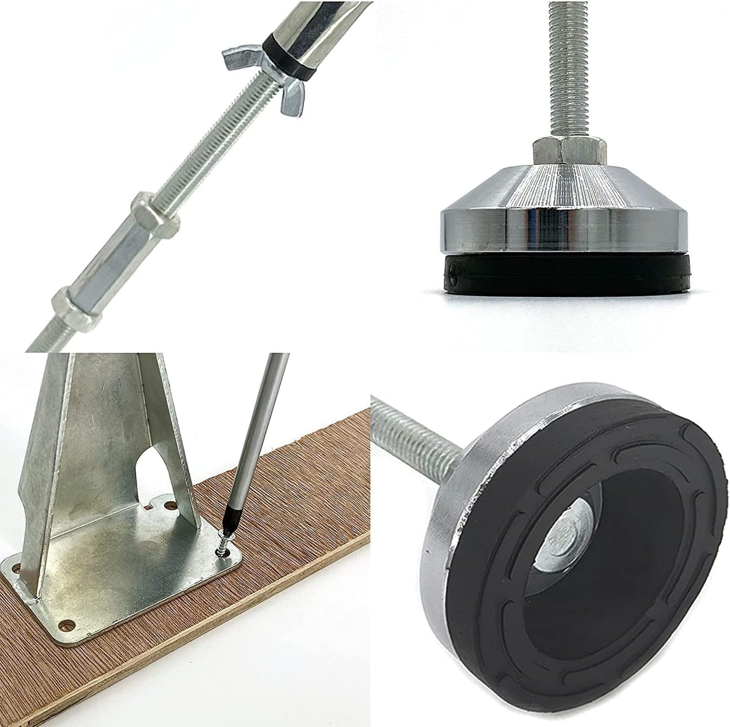 Durable 6 Pack Bed Frame Legs with Anti-Slip Design - Rust-Resistant Steel