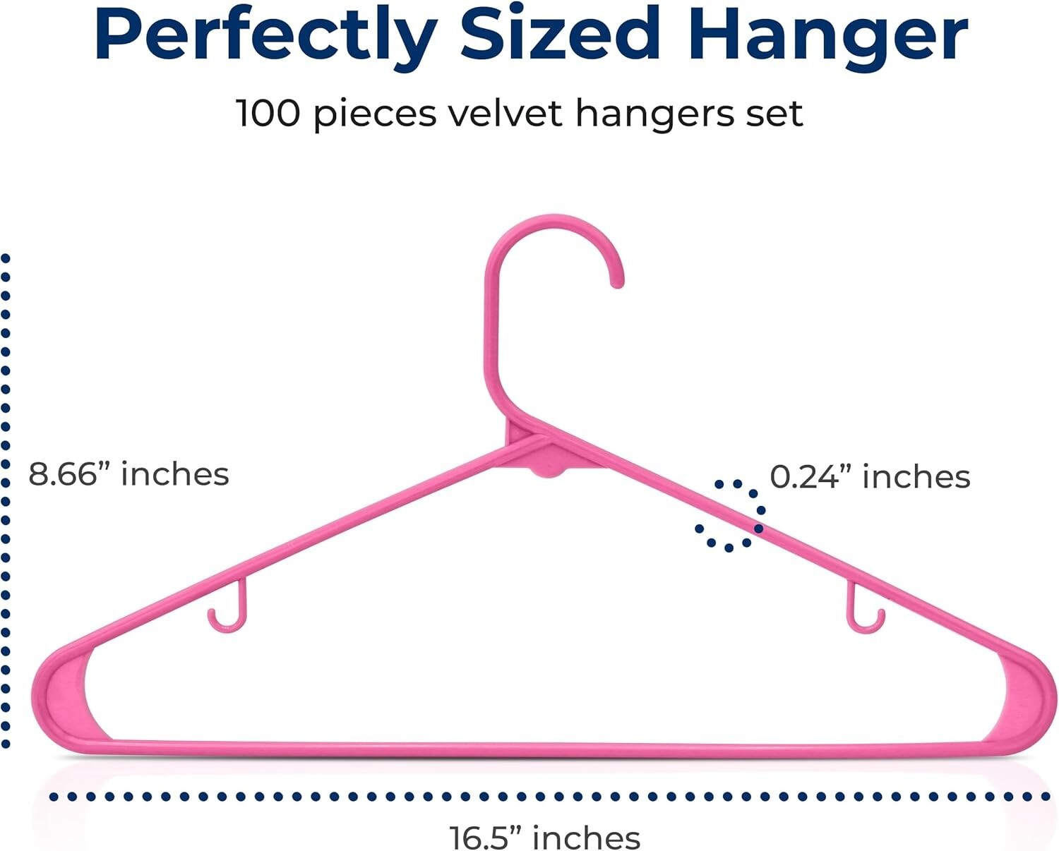 Organize with 100 Non-Slip Triangle Plastic Hangers, Pink, for Every Garment