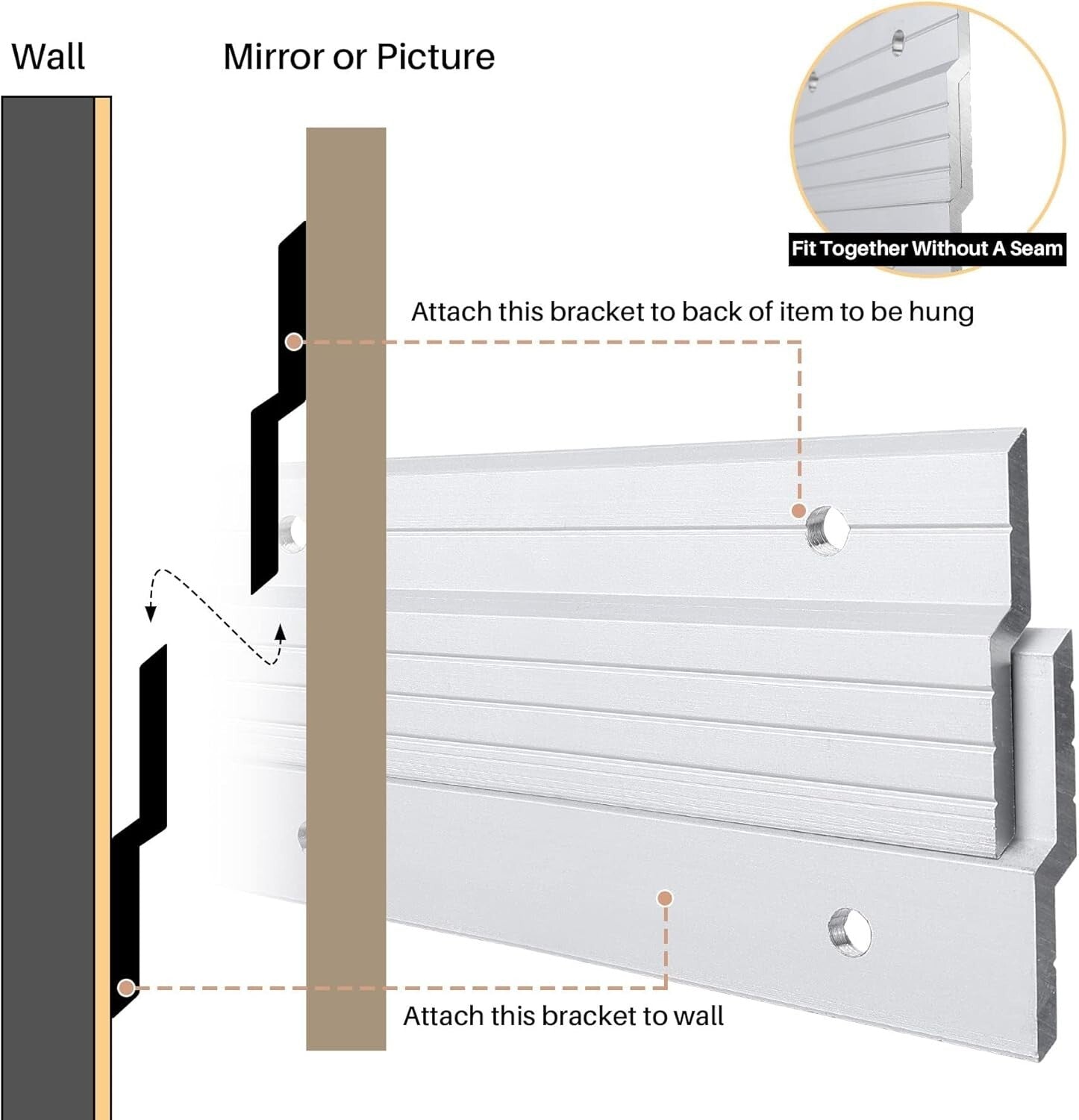Versatile 30-Inch French Cleat Hanger - Supports 200 lbs, Indoor & Outdoor Use