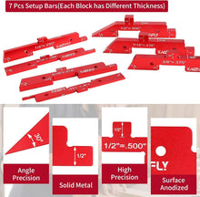 Load image into Gallery viewer, Versatile Aluminum Gauge Blocks - 7pc Set for Height, Depth &amp; Angle Measurements