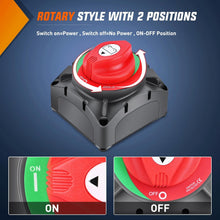 Load image into Gallery viewer, On/Off Battery Disconnect Isolator Switch - 600A for Trucks, RVs &amp; Marine Use