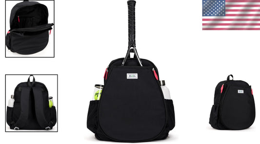 Functional & Fashionable Tennis Backpack with Extra Padding & Water Bottle Slots