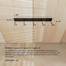 Load image into Gallery viewer, Premium 5-Guitar Wall Mount with Adjustable Slatwall Rails for Elegant Display