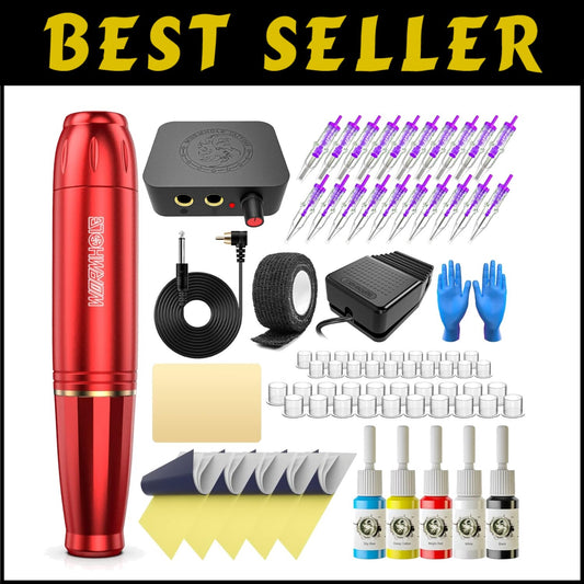 Beginner-Friendly Tattoo Gun Kit - Compact Rotary Pen with Complete Supplies