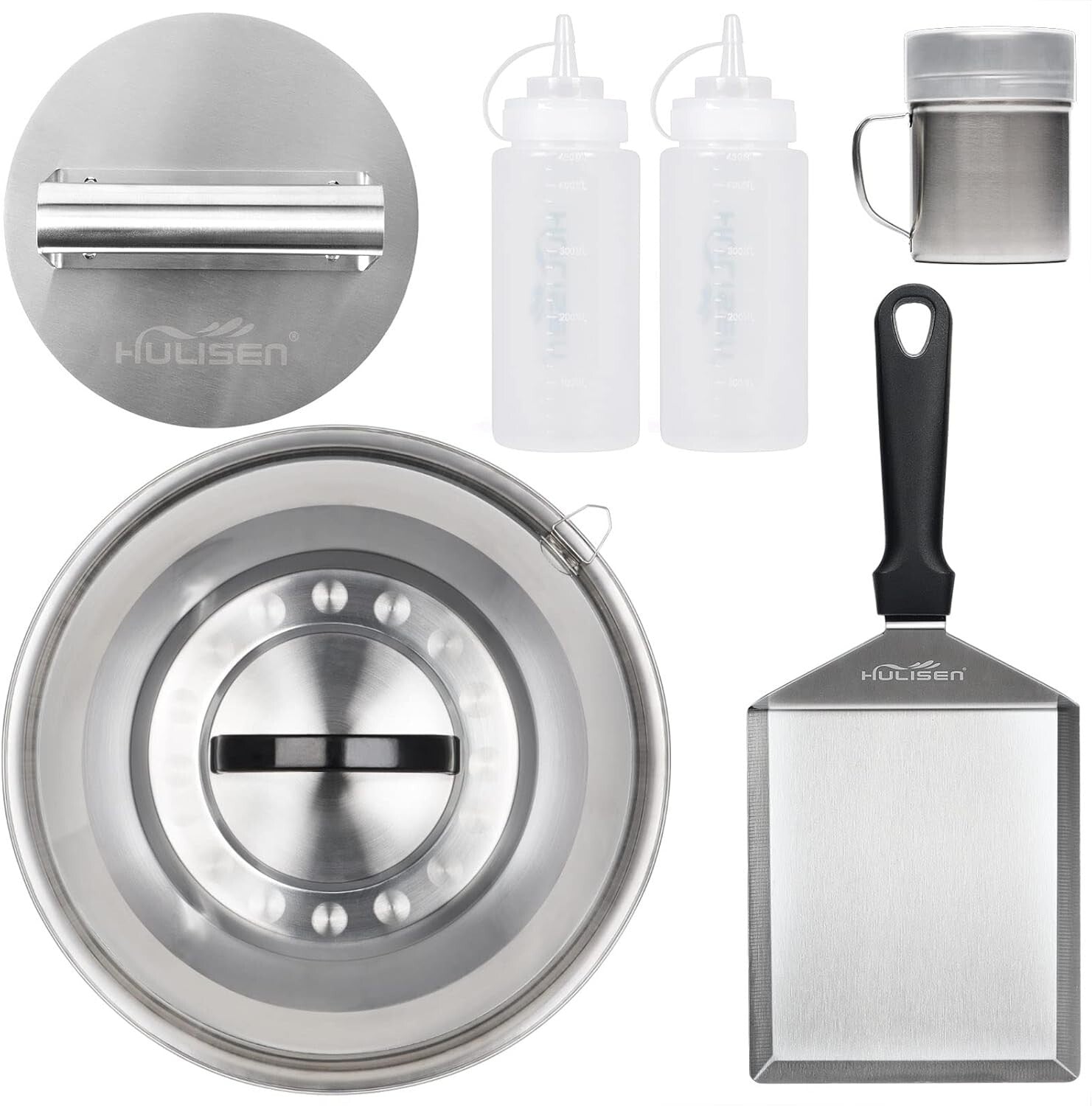 Complete BBQ Accessories Kit with Burger Press, Basting Cover & Spachula