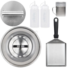 Load image into Gallery viewer, Complete BBQ Accessories Kit with Burger Press, Basting Cover &amp; Spachula