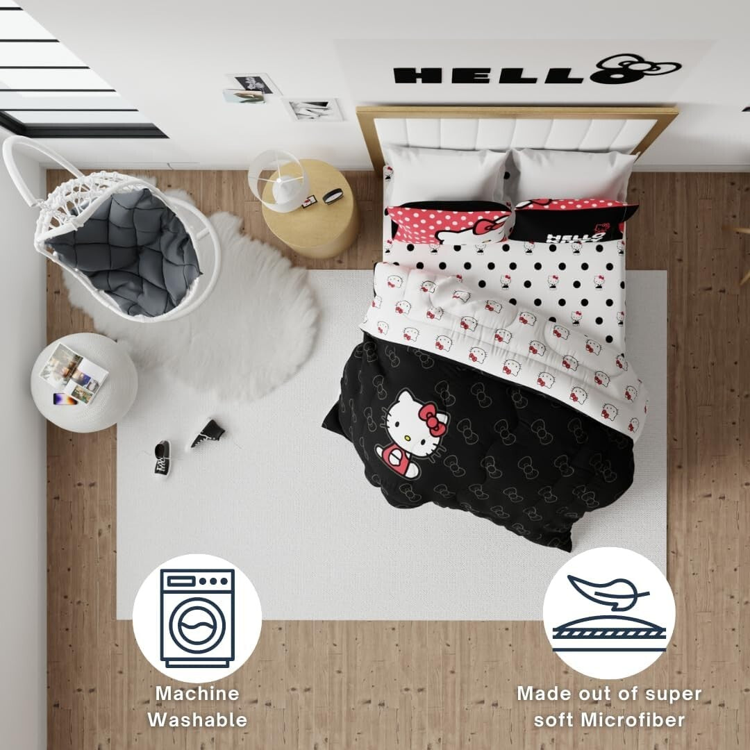 Lightweight Reversible Hello Kitty Comforter - Soft Microfiber for All Seasons
