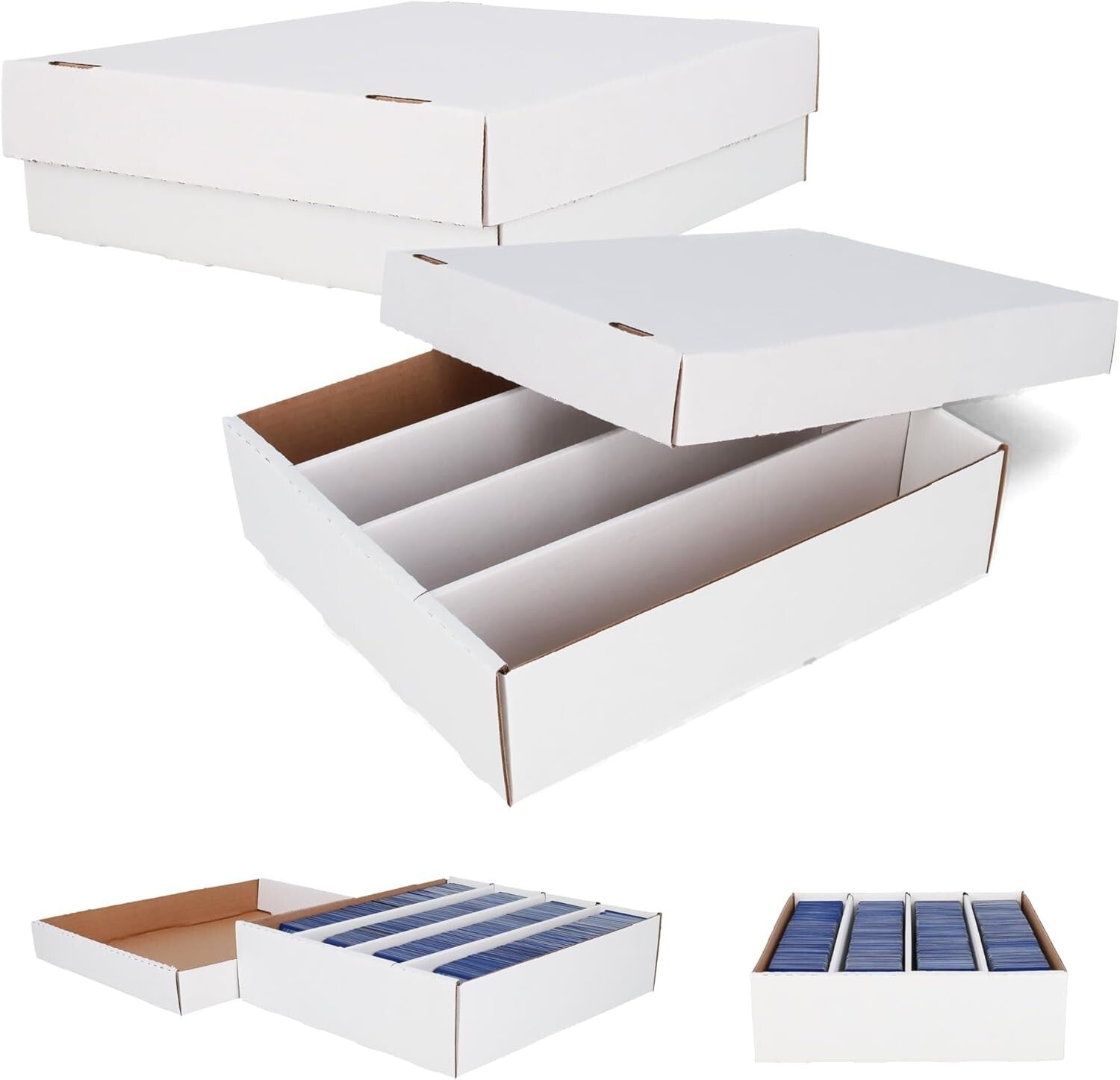 Premium Card Collection Storage Box - 3 Pack for 3,200 Standard Trading Cards