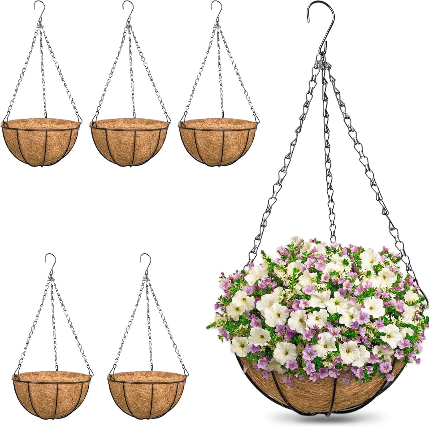 Customizable 10-Inch Metal Hanging Plant Baskets – Perfect for Floral Displays
