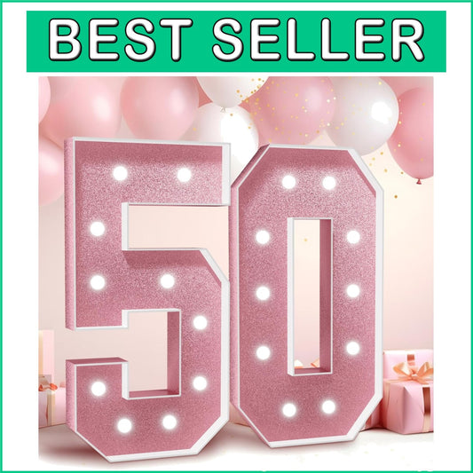 Eye-Catching 4FT Marquee Numbers with Cool White LED – Perfect Party Decor