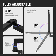 Load image into Gallery viewer, All-Metal Low Profile Mic Arm with 360-Degree Rotation for Professional Use