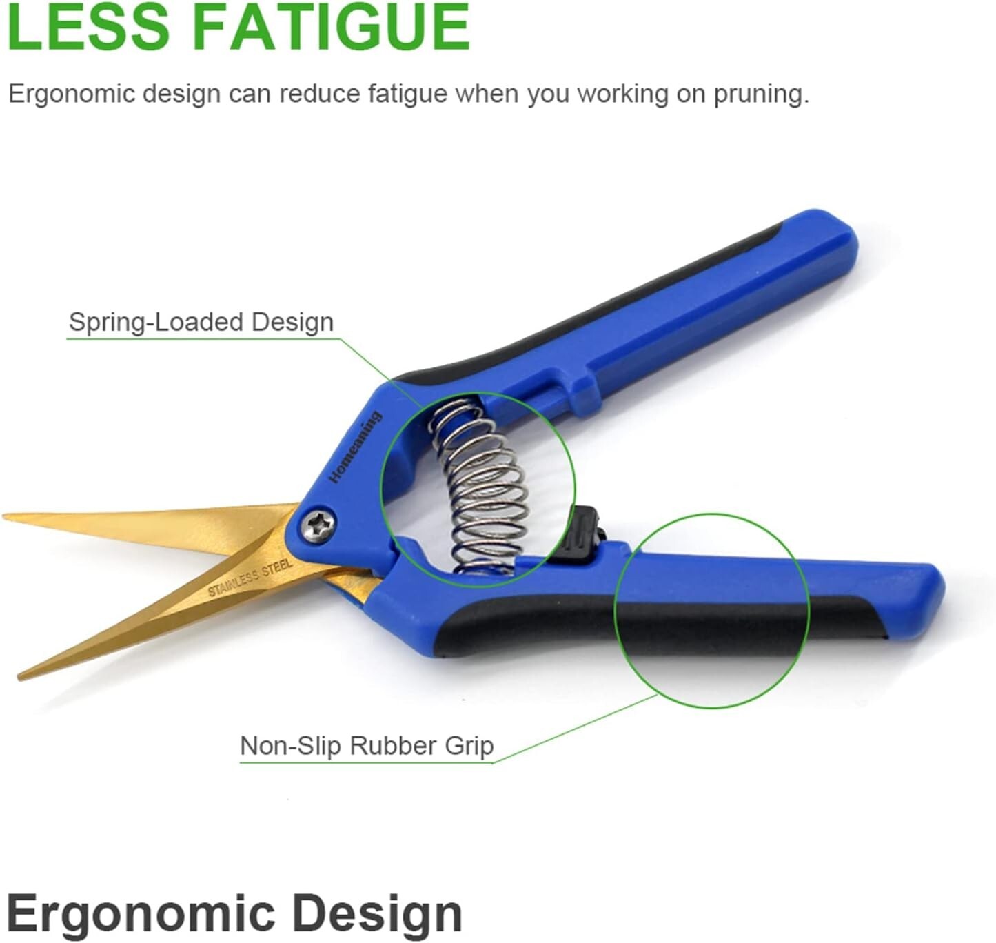 12PCS Titanium-Coated Pruning Shears Set with Ergonomic Handles for Gardeners