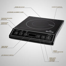 Load image into Gallery viewer, Versatile Black Induction Burner - 15 Power Levels, Easy Clean-Up, ETL Listed