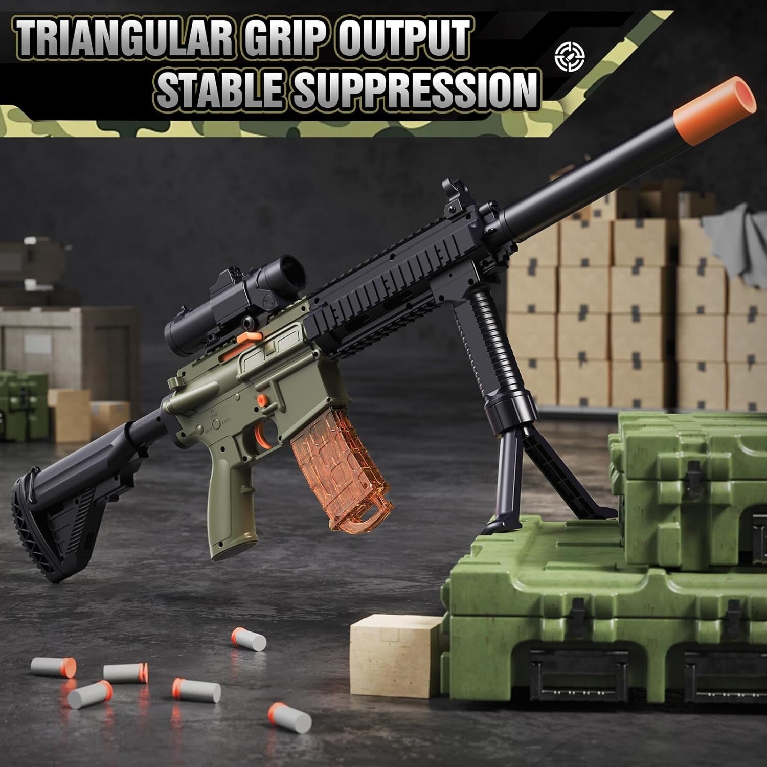 Complete Foam Blaster Set: Sniper Rifle with Scope & 100 Bullets for Teens