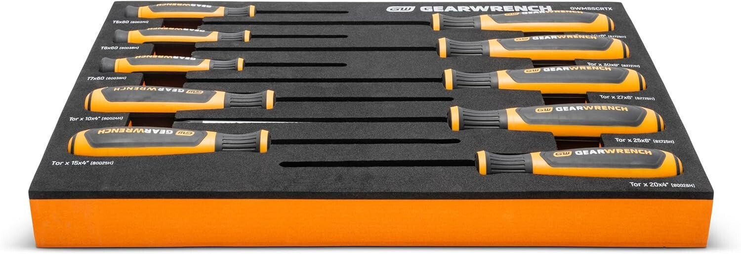 Ergonomic 10-Piece Torx Screwdriver Set in Foam - Perfect for Home Improvement
