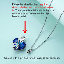 Load image into Gallery viewer, Hypoallergenic Heart Urn Necklace with Austrian Crystals - Memorial Keepsake