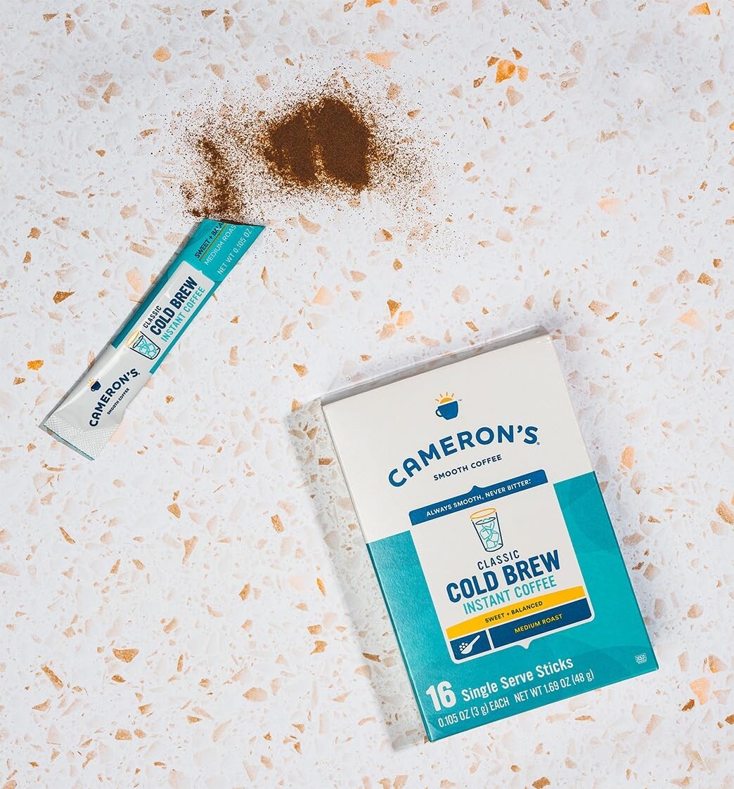 Cameron's 128 Count Instant Cold Brew Sticks - Sweet Balanced Coffee Experience