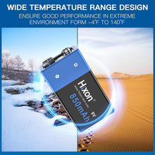 Load image into Gallery viewer, Fast-Charging 9V Battery Set - 850mAh Rechargeable Lithium Pack with Charger