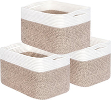 Load image into Gallery viewer, Chic 3-Piece Rectangular Storage Baskets with Slit Handles - Nursery &amp; Playroom