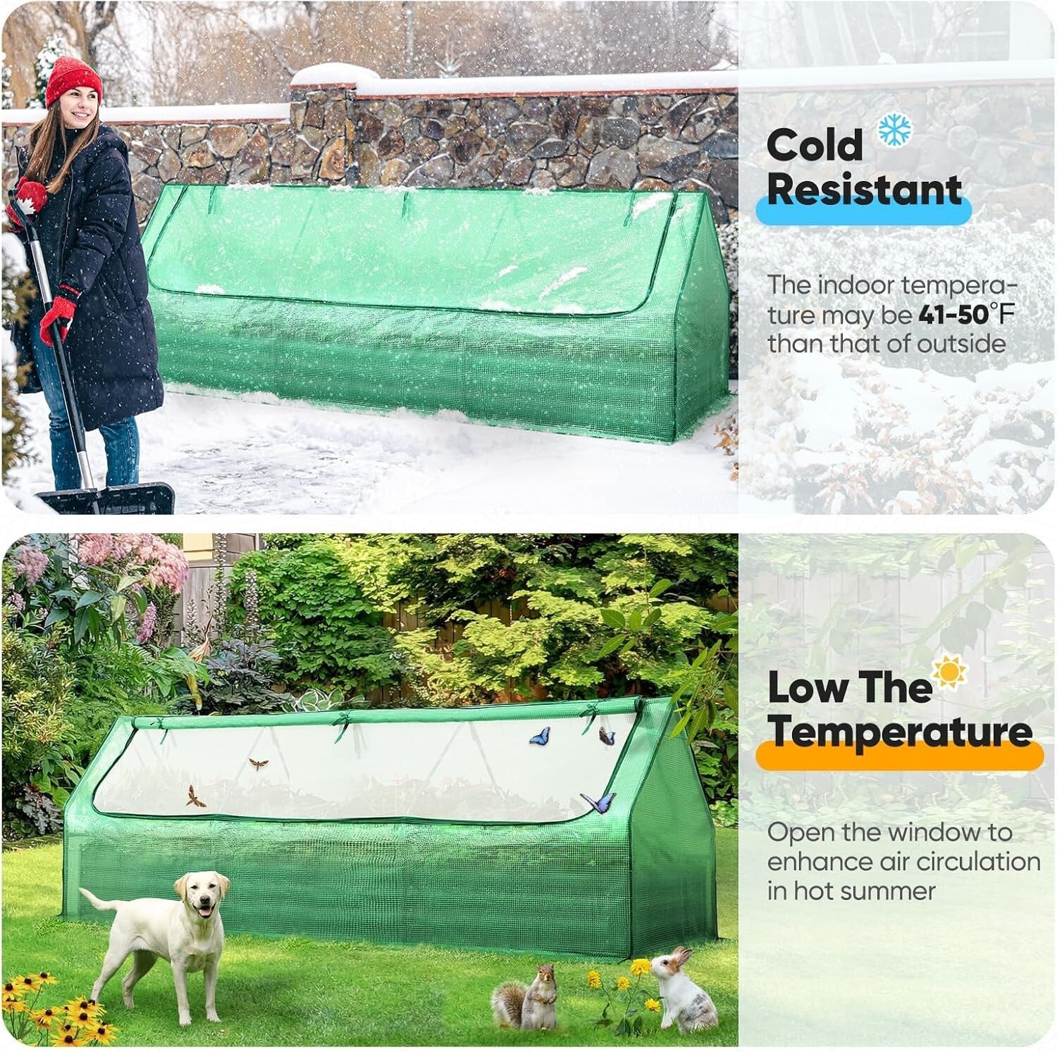 8x4ft Metal Raised Garden Bed with Integrated Greenhouse – Protect Your Plants!