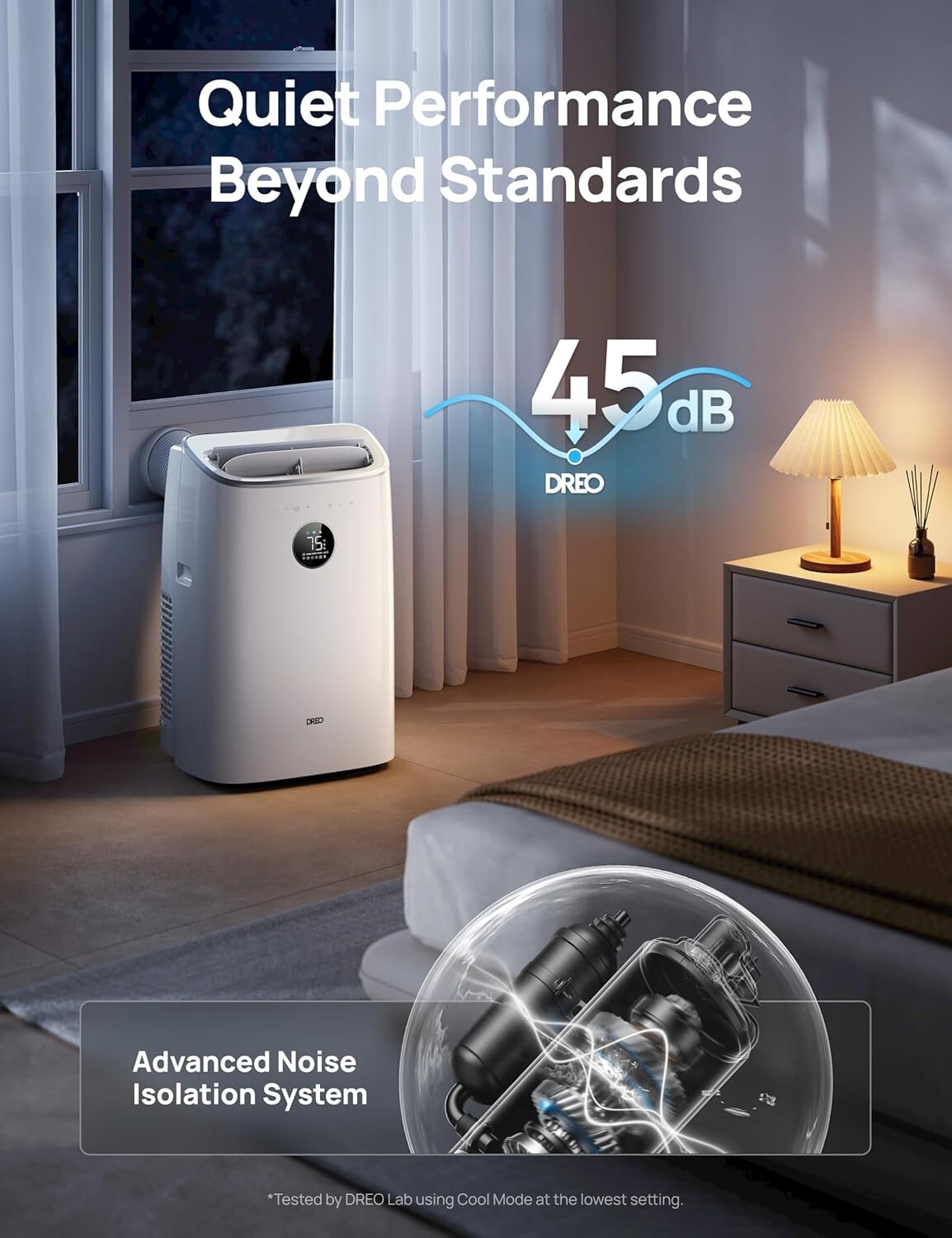 Whisper-Quiet 8000 BTU Mobile AC with Alexa Control & Drain-Free Convenience