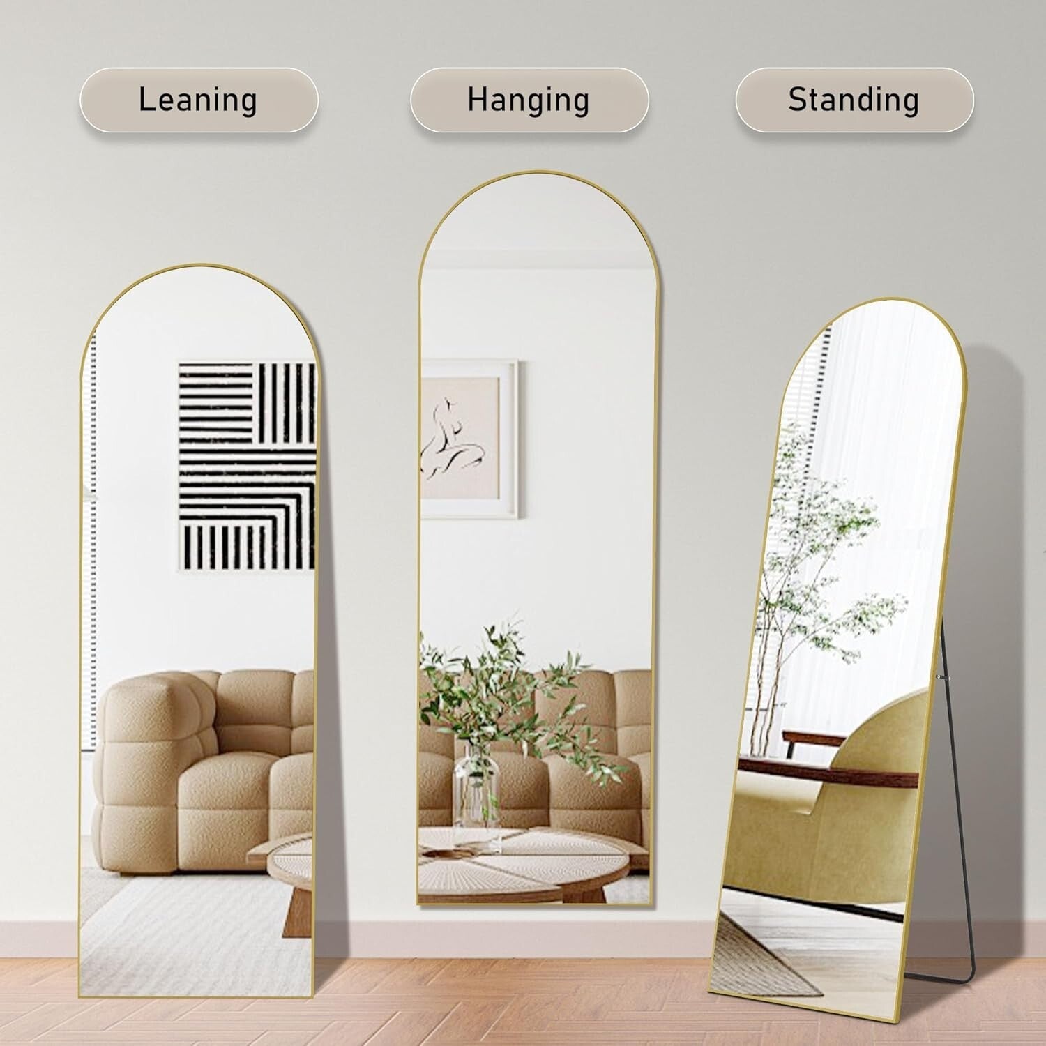 Versatile Full-Length Mirror w/ Shatterproof Glass - Modern Home Essential