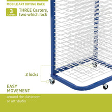 Load image into Gallery viewer, Portable 25-Shelf Art Drying Rack with Locking Wheels, Ideal for Classrooms