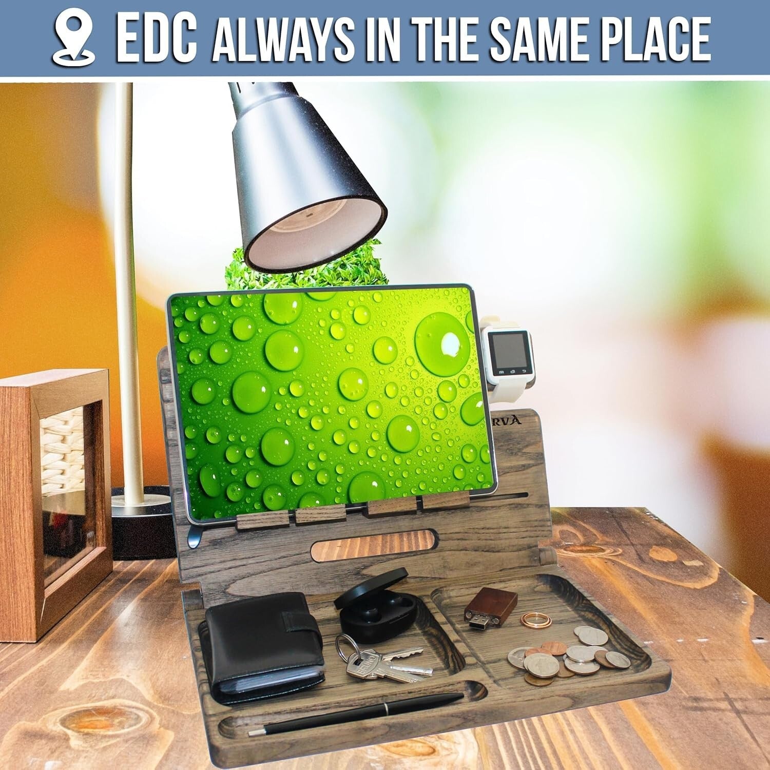 Natural Wood Phone Docking Station with Ant-Slip Pads - Ideal for Men and Gifts