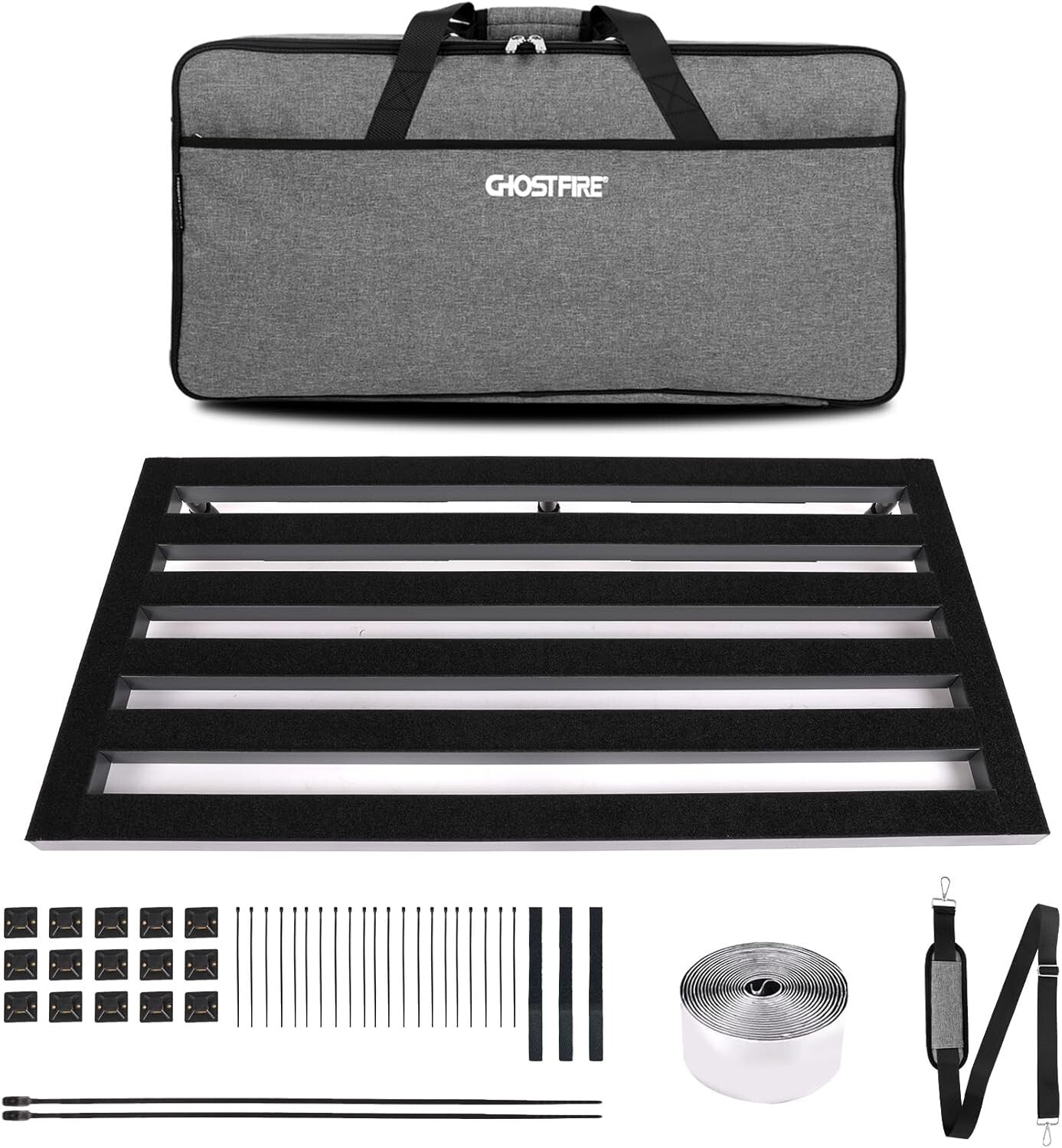 Ultra-Lightweight Effects Pedalboard: 31.5''x15.5'' with Travel Bag & Magic Tape