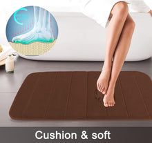 Load image into Gallery viewer, Non-Slip Memory Foam Bath Rugs Set - 3 Pieces in Brown for Eco-Friendly Comfort
