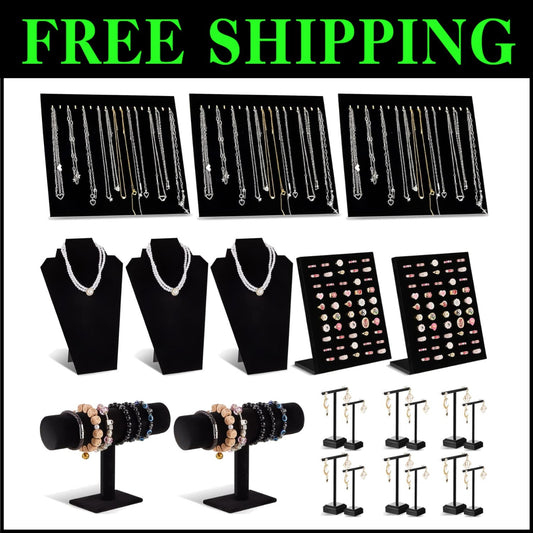 Luxurious Velvet Jewelry Display Set: 22 Elegant Holders for Every Jewelry Type