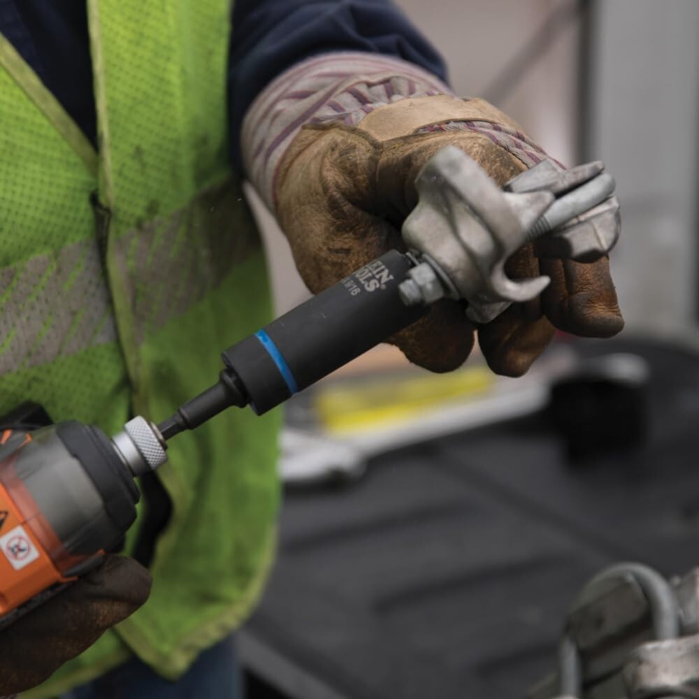 High-Torque 6-Piece Impact Socket Set with Hands-Free Adjustments & Tool Case