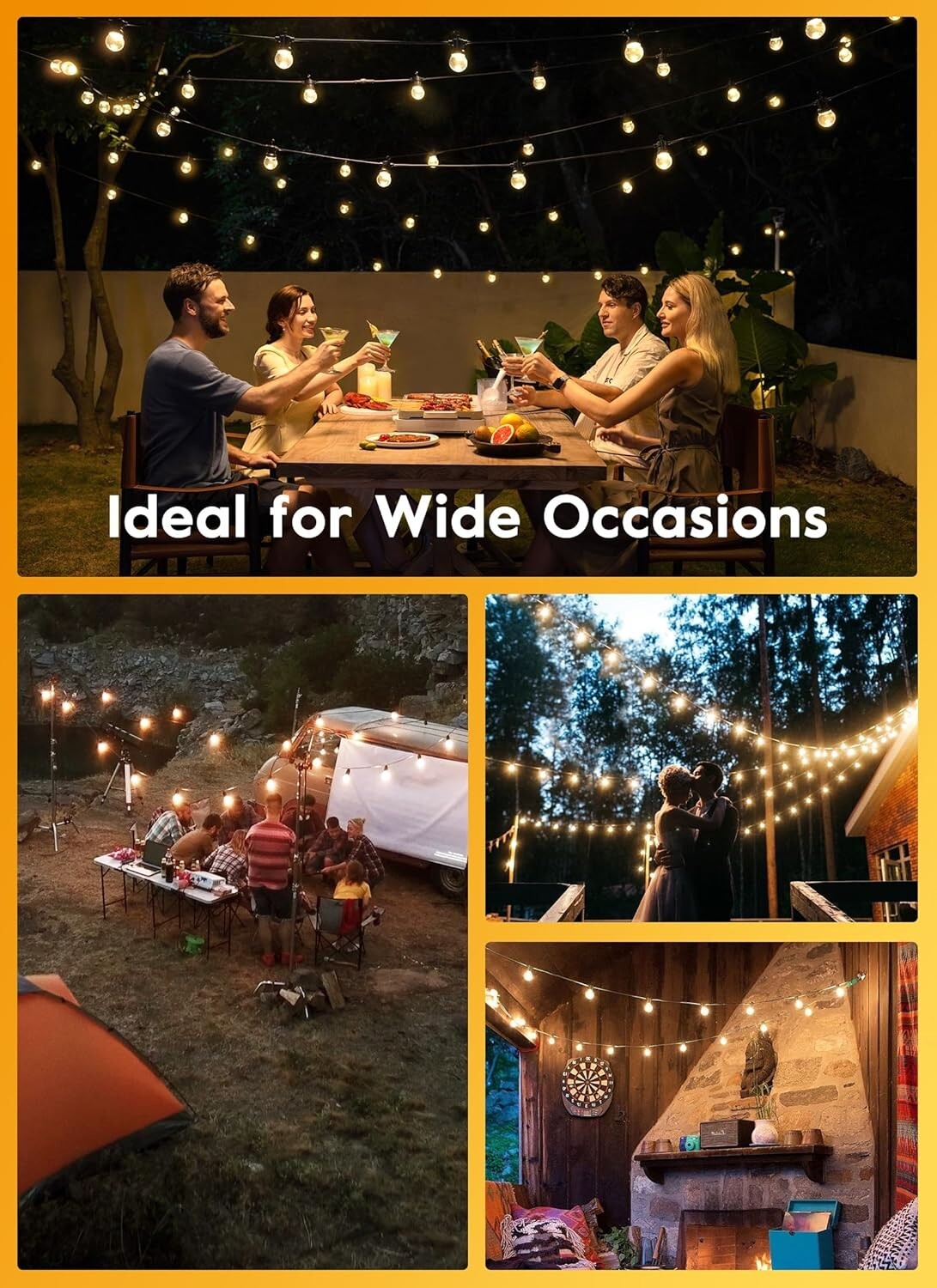 G40 1W LED Bulbs: 50-Pack Shatterproof Warm White Light for Indoor & Outdoor Use