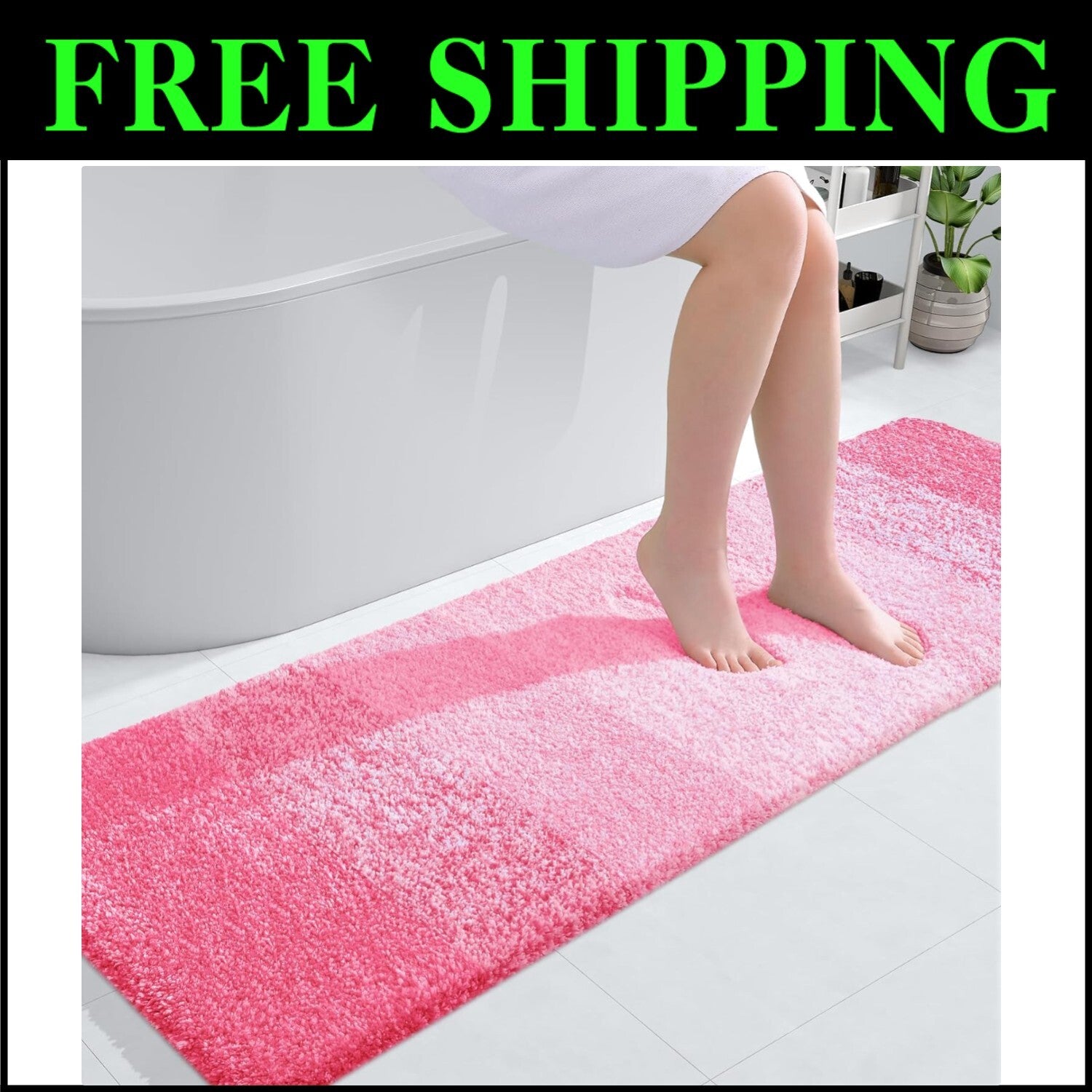 Versatile Pink Bathroom Runner 59x20 - Soft, Quick Dry, and Stylish for Any Room