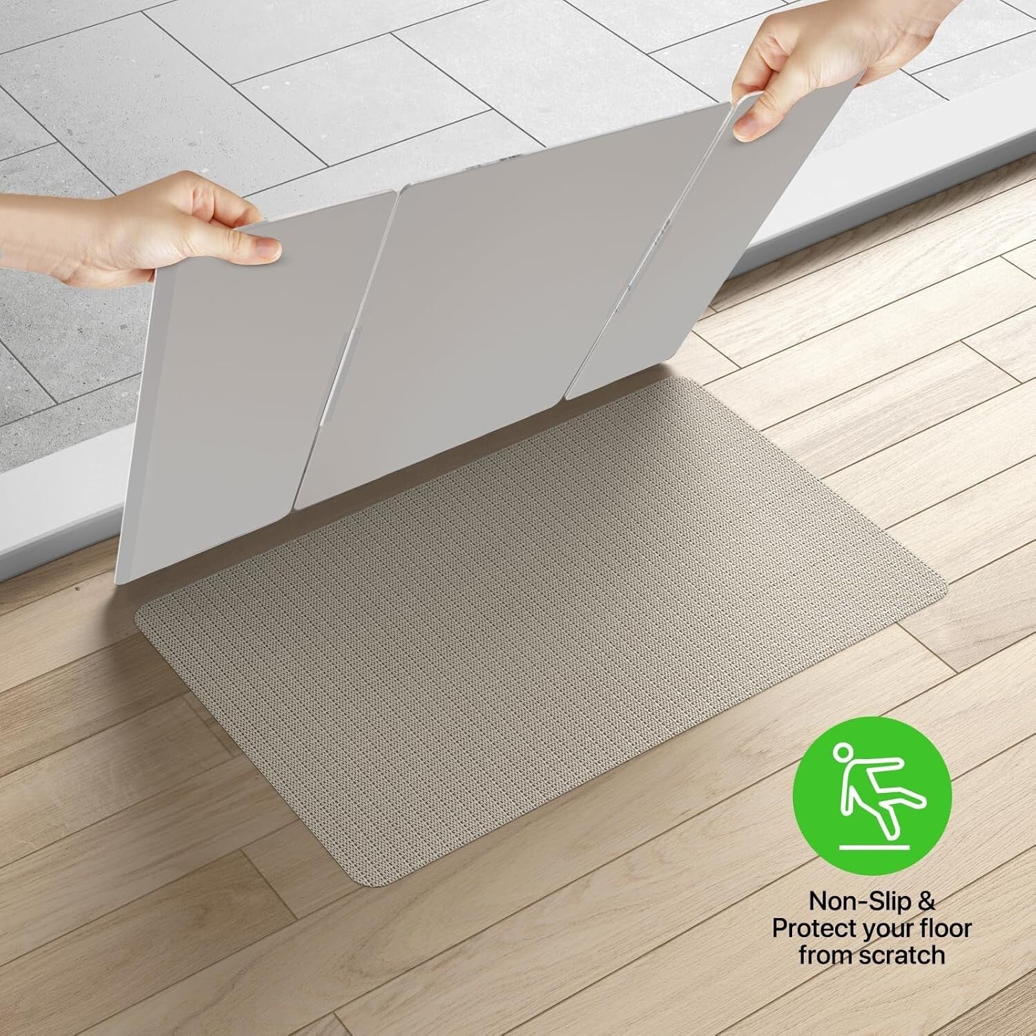 Diatomaceous Earth Non-Slip Bath Mat - 31.5X19.69" Fast-Drying White Elegance