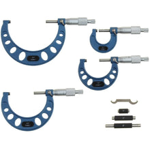 Load image into Gallery viewer, 0-4" Outside Micrometer Set with Carbide Tips &amp; Ratchet Handle for Precision