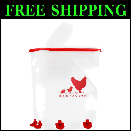 5 Gallon BPA-Free Chicken Waterer Set with 4 Horizontal Nipples - Corner Design