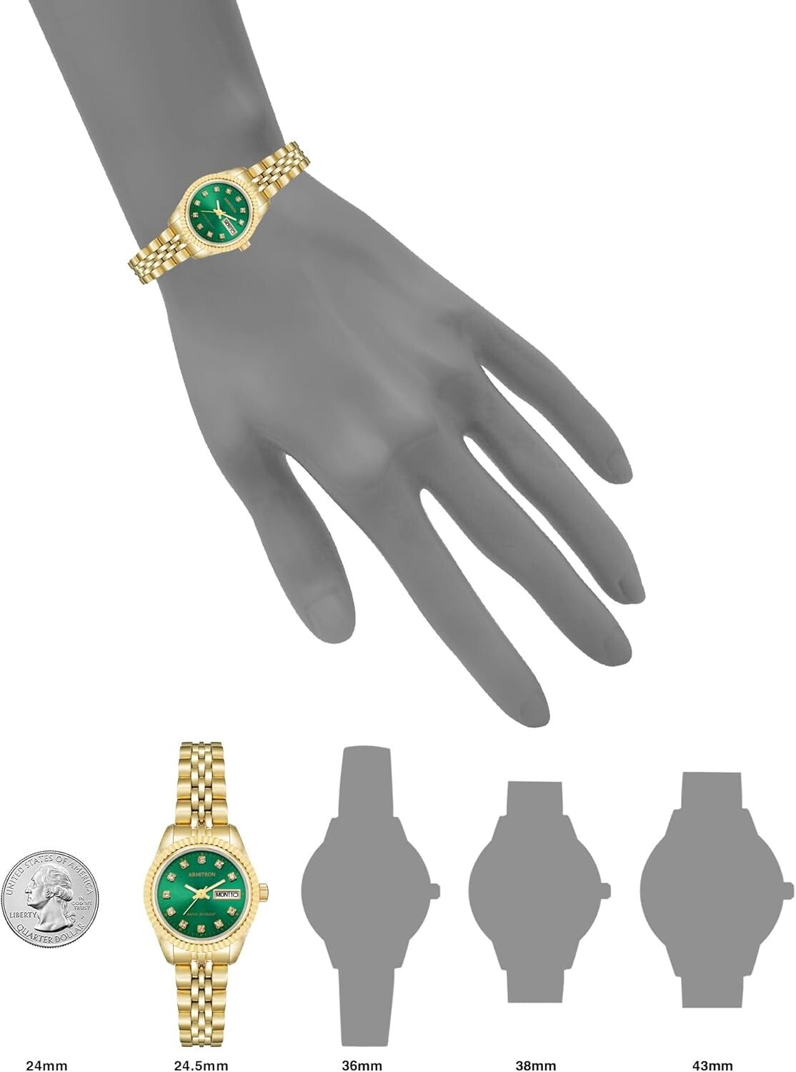 Water-Resistant Women's Watch with Gold-Tone Bracelet and Luxurious Crystals