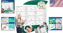 Load image into Gallery viewer, Expansive 2025 Undated Dry Erase Calendar - Ideal for Home, Office &amp; Classroom