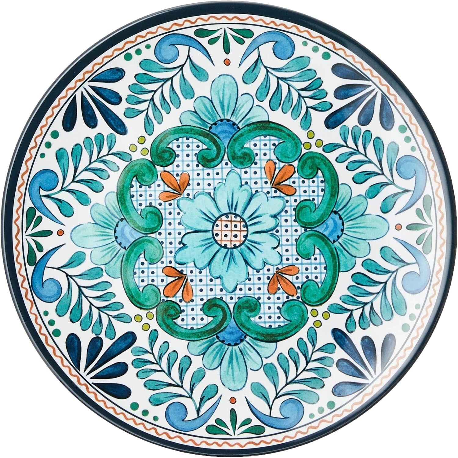 Lightweight Shatterproof 12-Piece Dinnerware Inspired by Classic Talavera Design