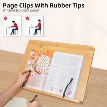 Load image into Gallery viewer, Stylish 19.68 x 14 Bamboo Book Stand for Cookbooks, Textbooks, and Tablets