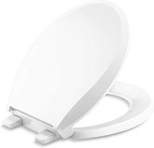 Load image into Gallery viewer, Durable Polypropylene Toilet Seat with Quick-Release Hinges - White Round Design