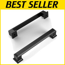 Load image into Gallery viewer, Stylish 5-Inch Hole Center Matte Black Kitchen Handles - Easy Installation