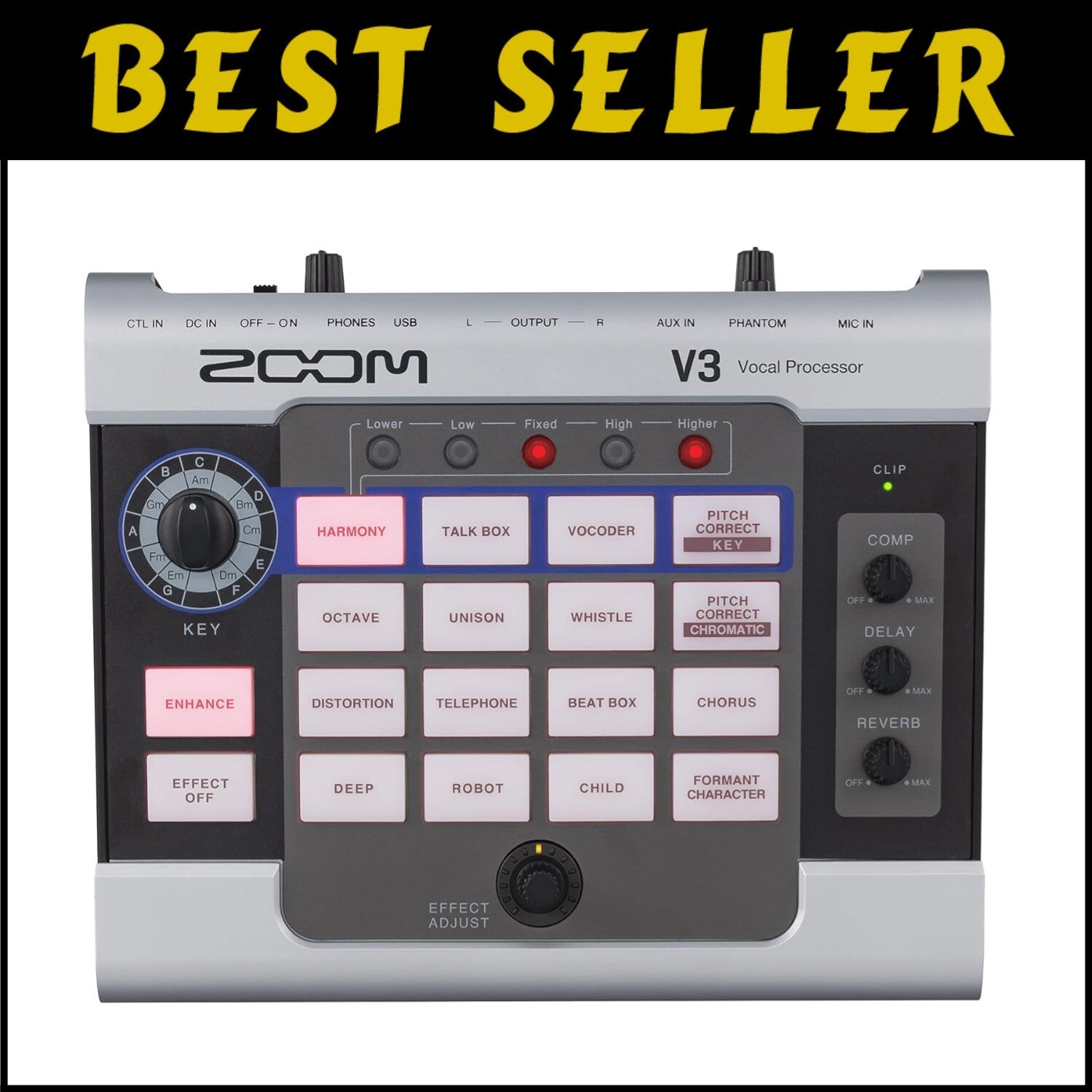 16 Studio-Grade Vocal Processor with Pitch Correction and Reverb for Musicians