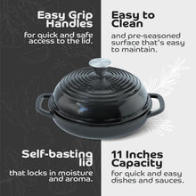 Load image into Gallery viewer, Nero Black Cast Iron Dutch Oven Bread Pan - Ideal for Home Baking Adventures