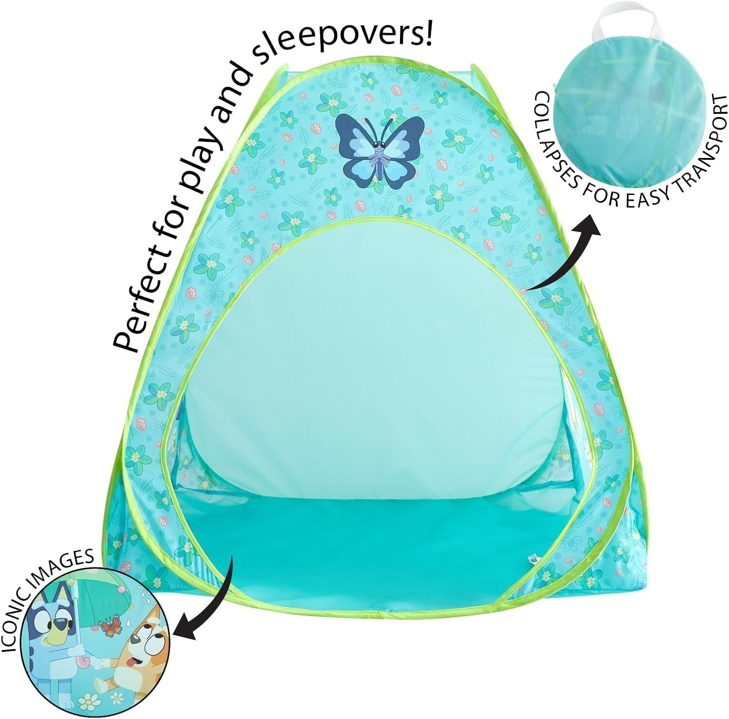 Delightful Bluey Pop-Up Play Tent with Bonus Pillow & Flashlight - Perfect Gift!