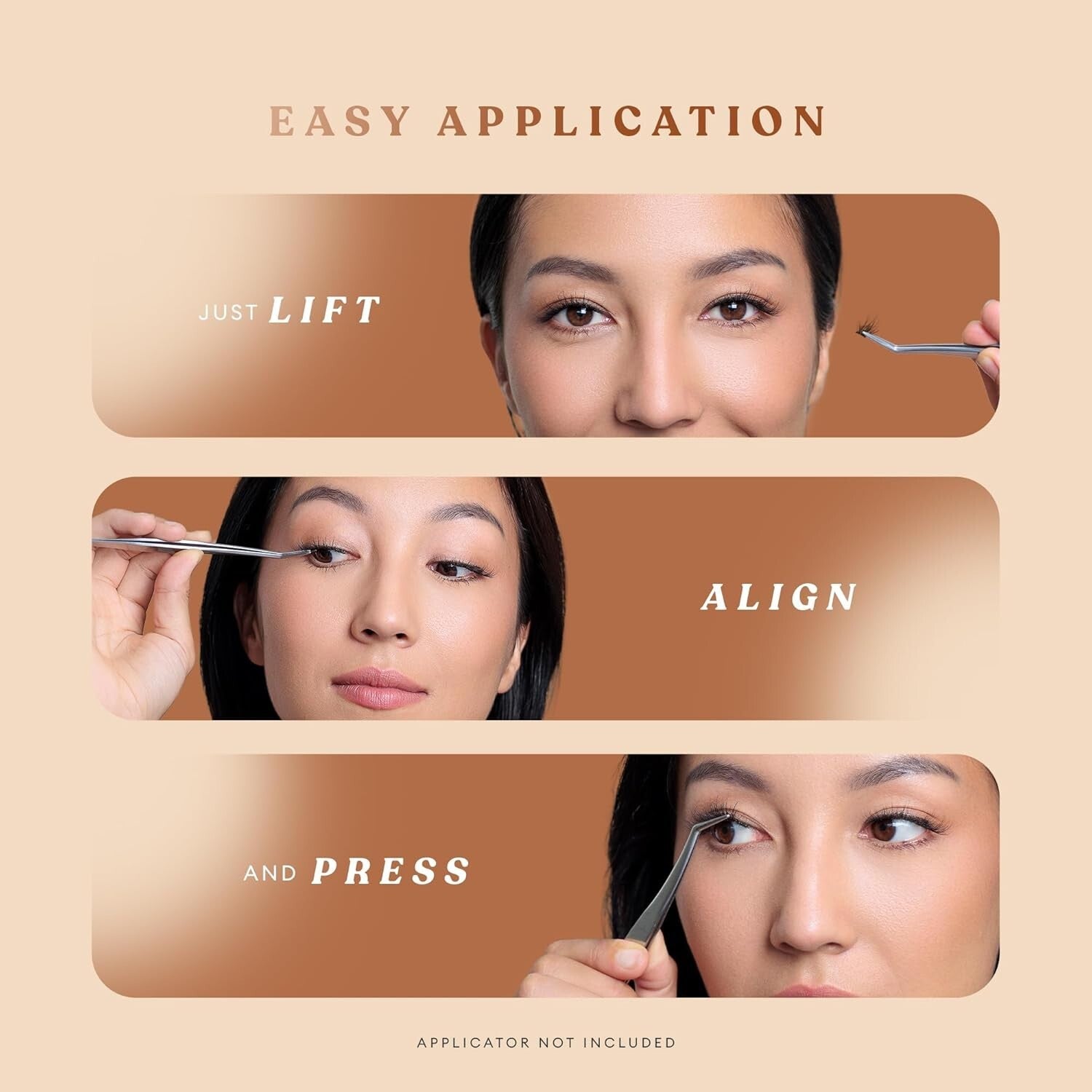 Effortless 5-10 Day Wear Brown Pop-On Lash Clusters - 60 Count, Cruelty-Free