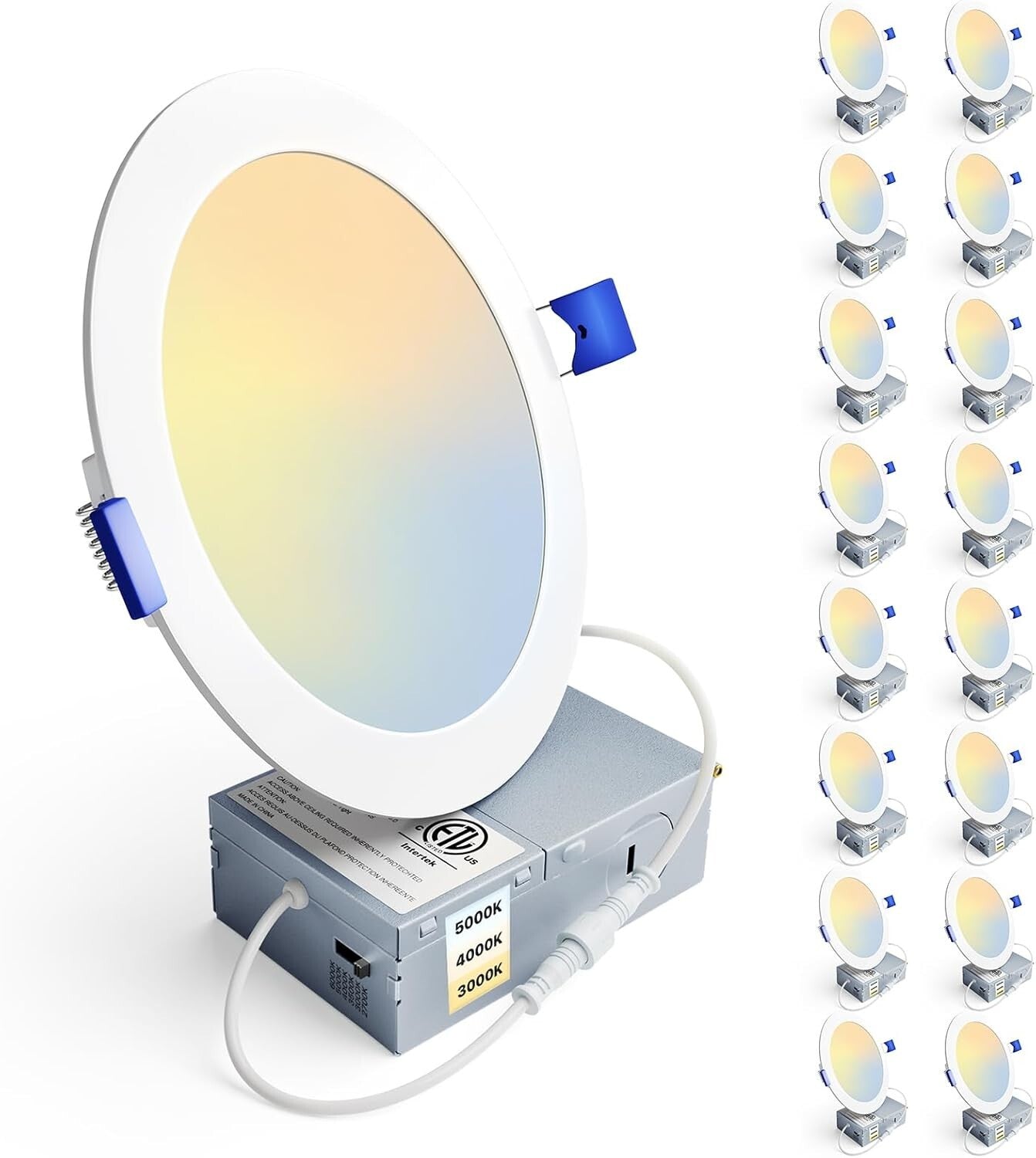 Energy Efficient 16 Pack 6 Inch Dimmable LED Recessed Ceiling Lights - 1200LM